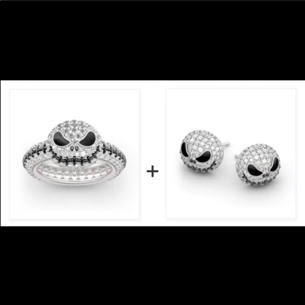 Jack Skellington earrings & ring set